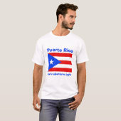プエルトリコの旗+地図+テキストTシャツ Tシャツ (正面フル)
