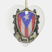 プエルトリコの旗-盾の頂上 セラミックオーナメント (右)