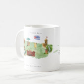 プエルトリコの水彩画地図モノグラム コーヒーマグカップ (正面左)
