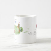 プエルトリコの水彩画地図モノグラム コーヒーマグカップ (中央)