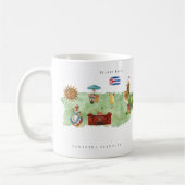 プエルトリコの水彩画地図モノグラム コーヒーマグカップ (左)
