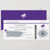 プエルトリコの結婚式への搭乗券 招待状 (正面/裏面)