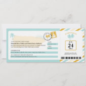 プエルトリコの航空郵便の搭乗券の結婚式 招待状 (正面)