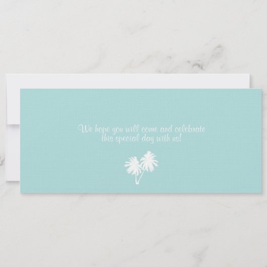 プエルトリコの航空郵便の搭乗券の結婚式 招待状 (裏面)