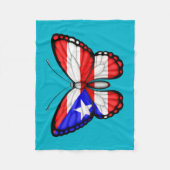 プエルトリコの蝶旗 フリースブランケット (正面)