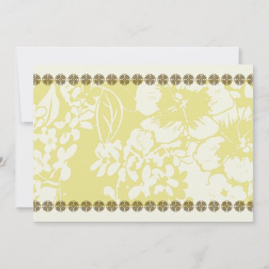 プエルトリコの行先の熱帯花の麻布 招待状 (裏面)