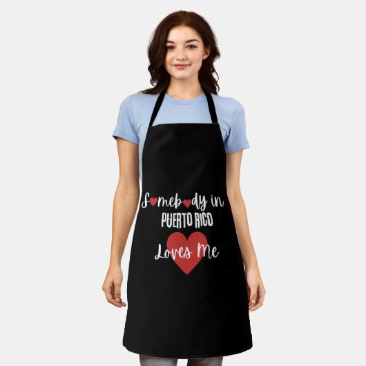 プエルトリコの誰かが私を愛している エプロン (着用した状態)