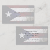 プエルトリコの黒くグランジな旗 名刺 (正面/裏面)