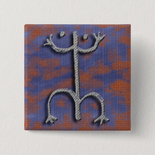 プエルトリコのcoquiの岩石彫刻ボタン 缶バッジ (正面)