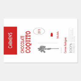プエルトリコのCoquito Rojo 長方形シール