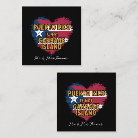 プエルトリコはゴミの島ではない スクエア名刺 (正面/裏面)