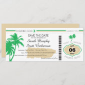 プエルトリコへの搭乗券を保存 セーブザデート (正面/裏面)