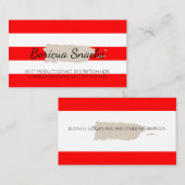 プエルトリコをテーマにした地図と赤ストライプの 名刺 (正面/裏面)