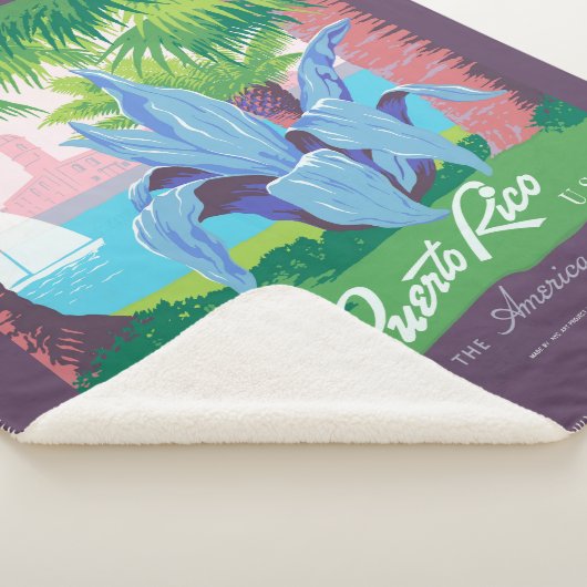 プエルトリコを宣伝するヴィンテージ旅行ポスター2 シェルパブランケット (3/4)