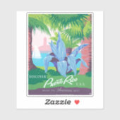 プエルトリコを宣伝するヴィンテージ旅行ポスター2 シール (シート)