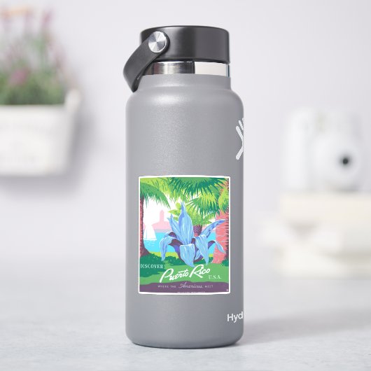 プエルトリコを宣伝するヴィンテージ旅行ポスター2 シール (HydroFlask)