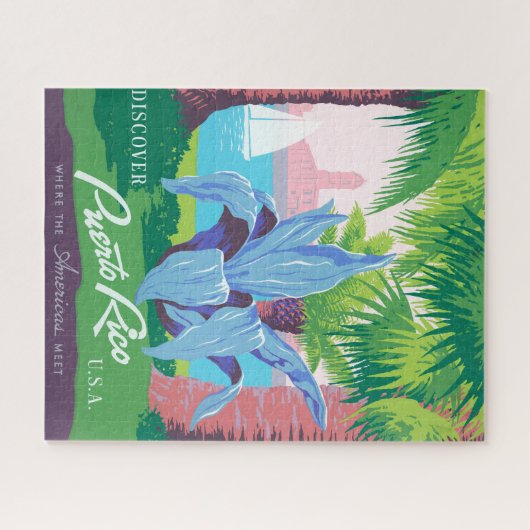 プエルトリコを宣伝するヴィンテージ旅行ポスター2 ジグソーパズル (横)