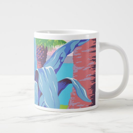 プエルトリコを宣伝するヴィンテージ旅行ポスター2 ジャンボコーヒーマグカップ (右)