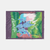 プエルトリコを宣伝するヴィンテージ旅行ポスター2 フリースブランケット (正面(横))