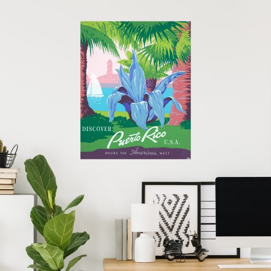 プエルトリコを宣伝するヴィンテージ旅行ポスター2 ポスター (ホームオフィス)