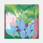 プエルトリコを宣伝するヴィンテージ旅行ポスター2 マグネット (正面)