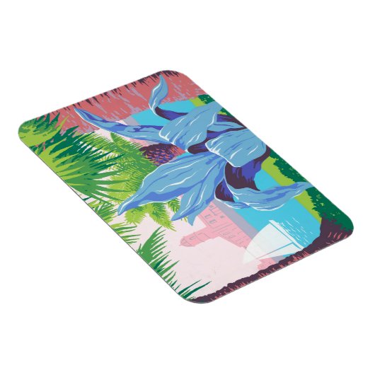 プエルトリコを宣伝するヴィンテージ旅行ポスター2 マグネット (右側)