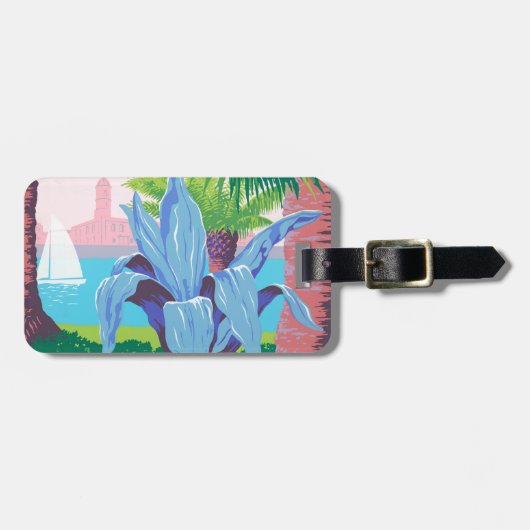 プエルトリコを宣伝するヴィンテージ旅行ポスター2 ラゲッジタグ (正面横)