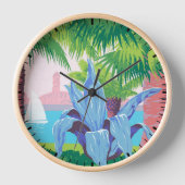 プエルトリコを宣伝するヴィンテージ旅行ポスター2 壁時計 (正面)