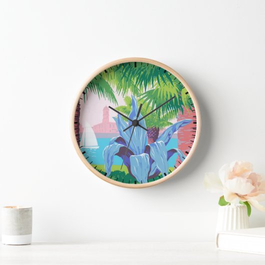 プエルトリコを宣伝するヴィンテージ旅行ポスター2 壁時計 (ホーム)