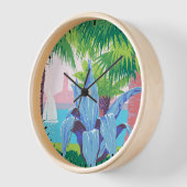 プエルトリコを宣伝するヴィンテージ旅行ポスター2 壁時計 (傾斜)