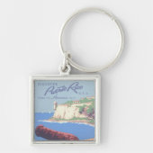 プエルトリコを宣伝するヴィンテージ旅行ポスター キーホルダー (正面)