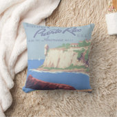 プエルトリコを宣伝するヴィンテージ旅行ポスター クッション (ブランケット)