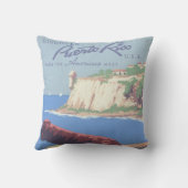 プエルトリコを宣伝するヴィンテージ旅行ポスター クッション (裏面)