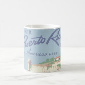 プエルトリコを宣伝するヴィンテージ旅行ポスター コーヒーマグカップ (中央)