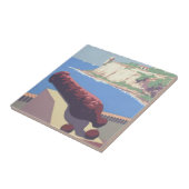 プエルトリコを宣伝するヴィンテージ旅行ポスター タイル (側面)