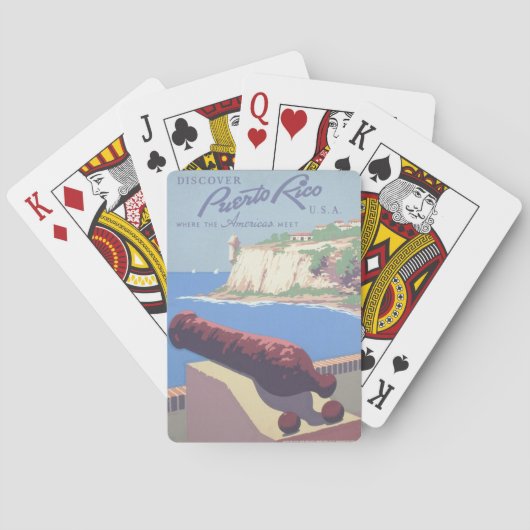 プエルトリコを宣伝するヴィンテージ旅行ポスター トランプ (裏面)