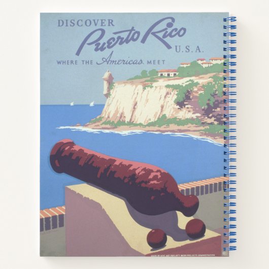 プエルトリコを宣伝するヴィンテージ旅行ポスター ノートブック (裏面)