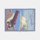 プエルトリコを宣伝するヴィンテージ旅行ポスター フリースブランケット (正面(横))