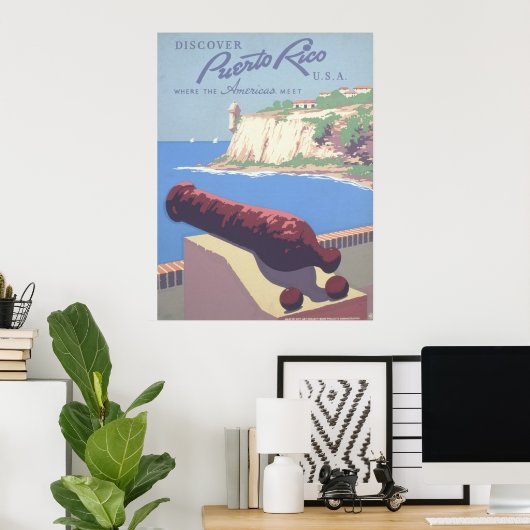プエルトリコを宣伝するヴィンテージ旅行ポスター ポスター (ホームオフィス)