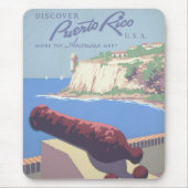プエルトリコを宣伝するヴィンテージ旅行ポスター マウスパッド (正面)