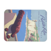 プエルトリコを宣伝するヴィンテージ旅行ポスター マグネット (横)