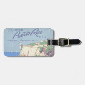 プエルトリコを宣伝するヴィンテージ旅行ポスター ラゲッジタグ (正面横)