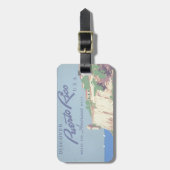 プエルトリコを宣伝するヴィンテージ旅行ポスター ラゲッジタグ (正面縦)