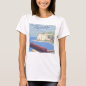 プエルトリコを宣伝するヴィンテージ旅行ポスター Tシャツ (正面)