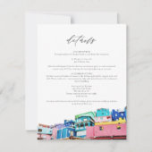 プエルトリコカラフル建物スカイライン詳細カード 招待状 (正面)