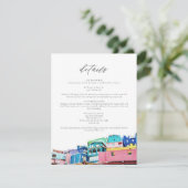 プエルトリコカラフル建物スカイライン詳細カード 招待状 (スタンド正面)