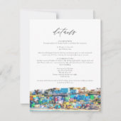 プエルトリコカラフル建物スカイライン詳細カード 招待状 (正面)