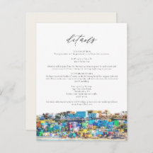 プエルトリコカラフル建物スカイライン詳細カード