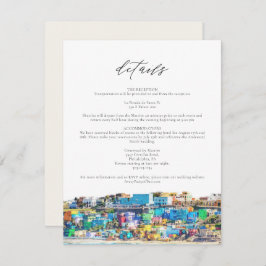 プエルトリコカラフル建物スカイライン詳細カード 招待状