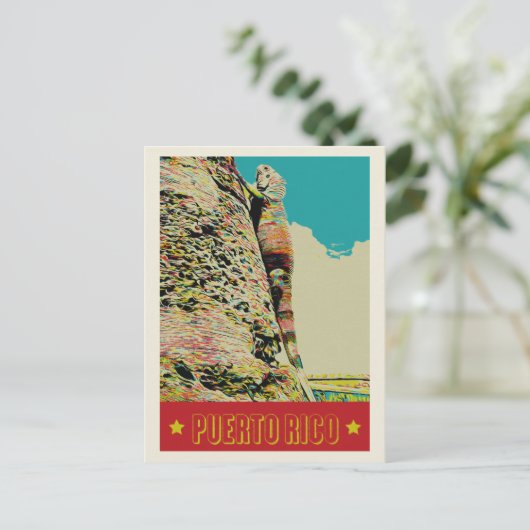 プエルトリコカリブのイグアナ ポストカード (スタンド正面)